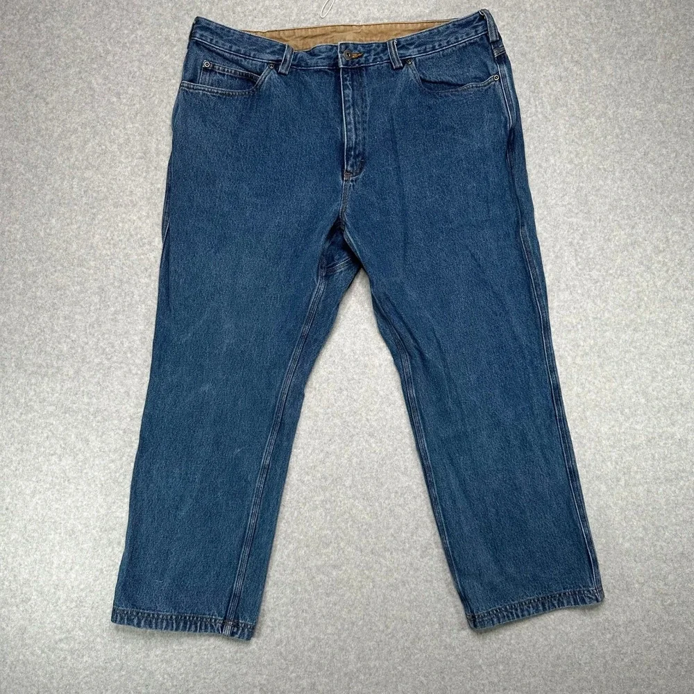 Duluth Trading Co Mens Relaxed Fit Blue Denim Jeans 42x28